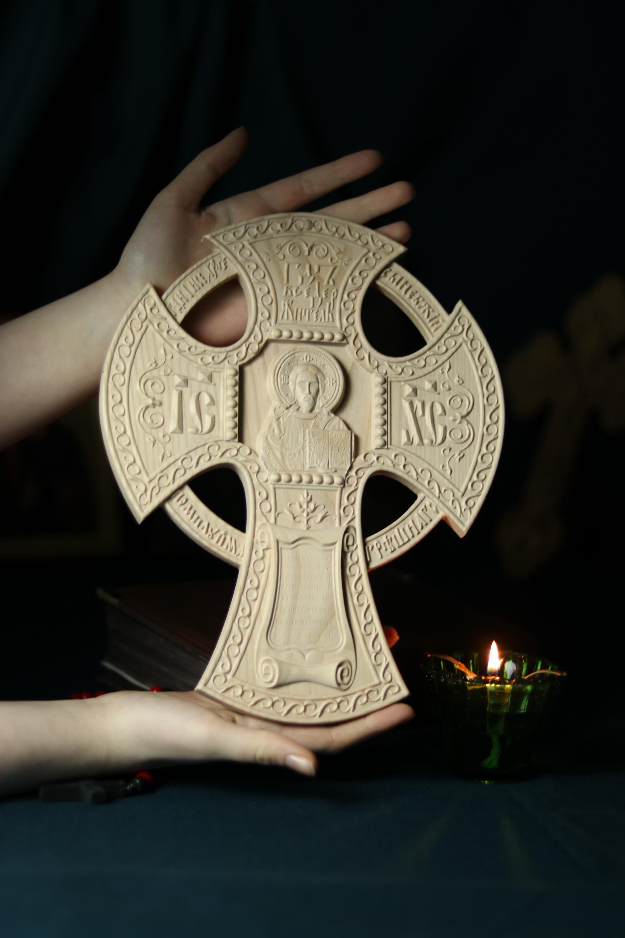Wooden Beech Cross 12 Inch, Church Cross, Cross of Lord Jesus Christ, Christian Cross, Orthodox Cross