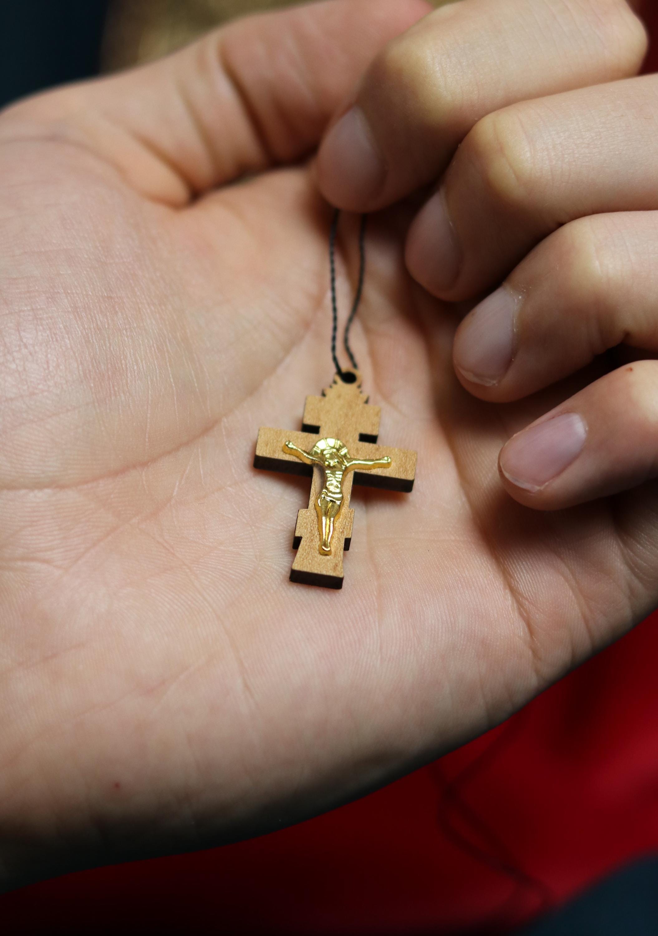 Handmade wooden Orthodox cross, Wooden cross, Orthodox pendant, Christian cross, Jesus crucifix, Wlessed cross, Orthodox necklace