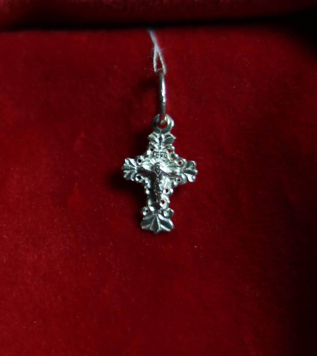 Sterling Silver Orthodox Cross Pendant 1.5cm, 0.61 g Detailed Eastern Crucifix, Christian Gift, Orthodox necklace, Orthodox pendant