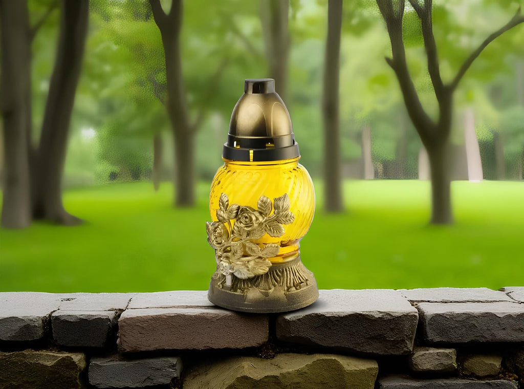 Memorial Candle 24h, 200g, Glass Grave Lantern, Cemetery Candle, Prayer Candle, Memorial Lantern, Grave Decoration, Cemetery Decor