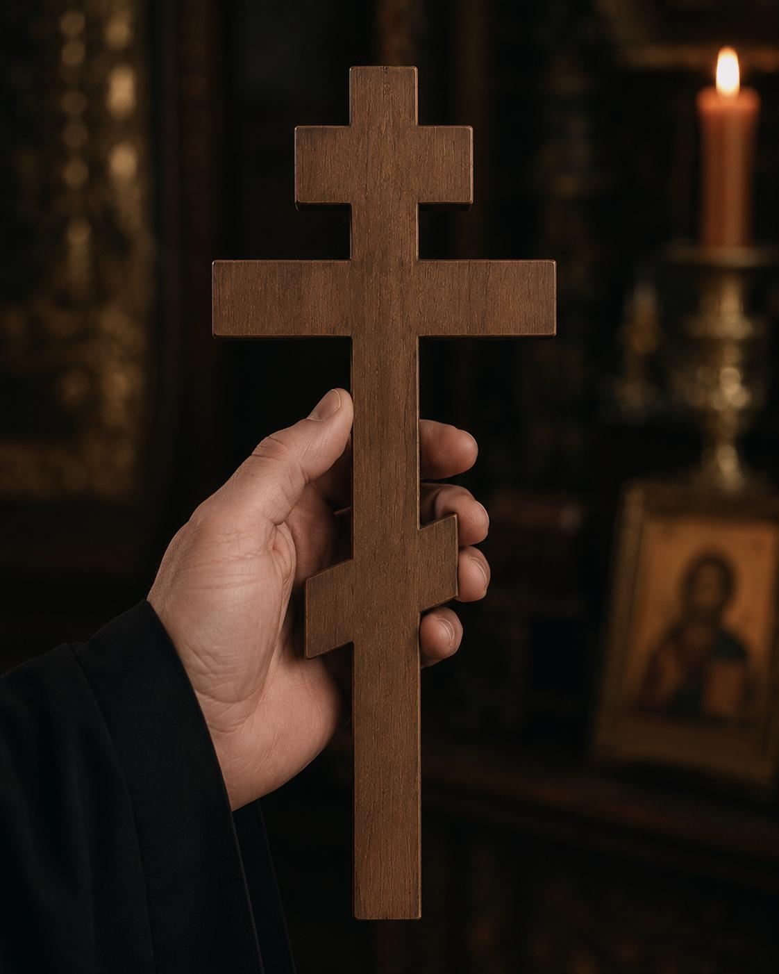 Wooden Orthodox Crucifix Wall Cross 7.9-19.7in Jesus Christ Wall Decor