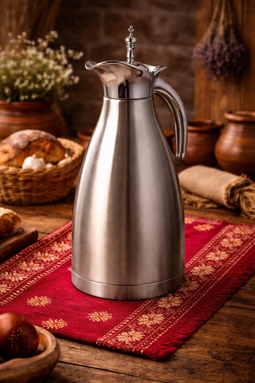 Orthodox Water Pitcher Thermos 2L Stainless Steel, 13.2 in Church Jug