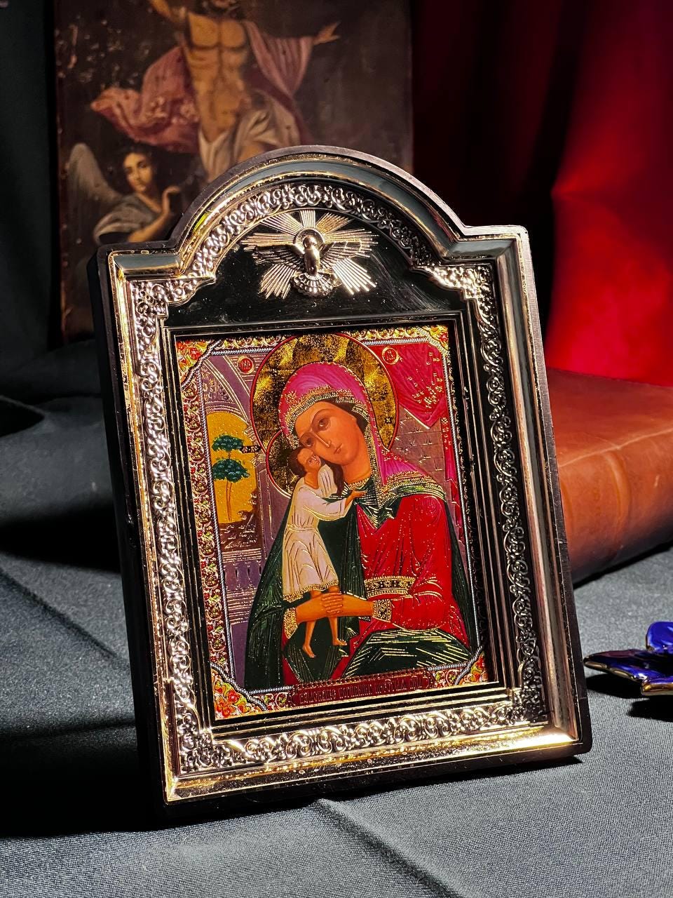 Icon of the Virgin Mary, God's mother, "Seeking of the Lost" icon, Orthodox icon, Orthodox christian, Christianity art, Icon 14x19 cm