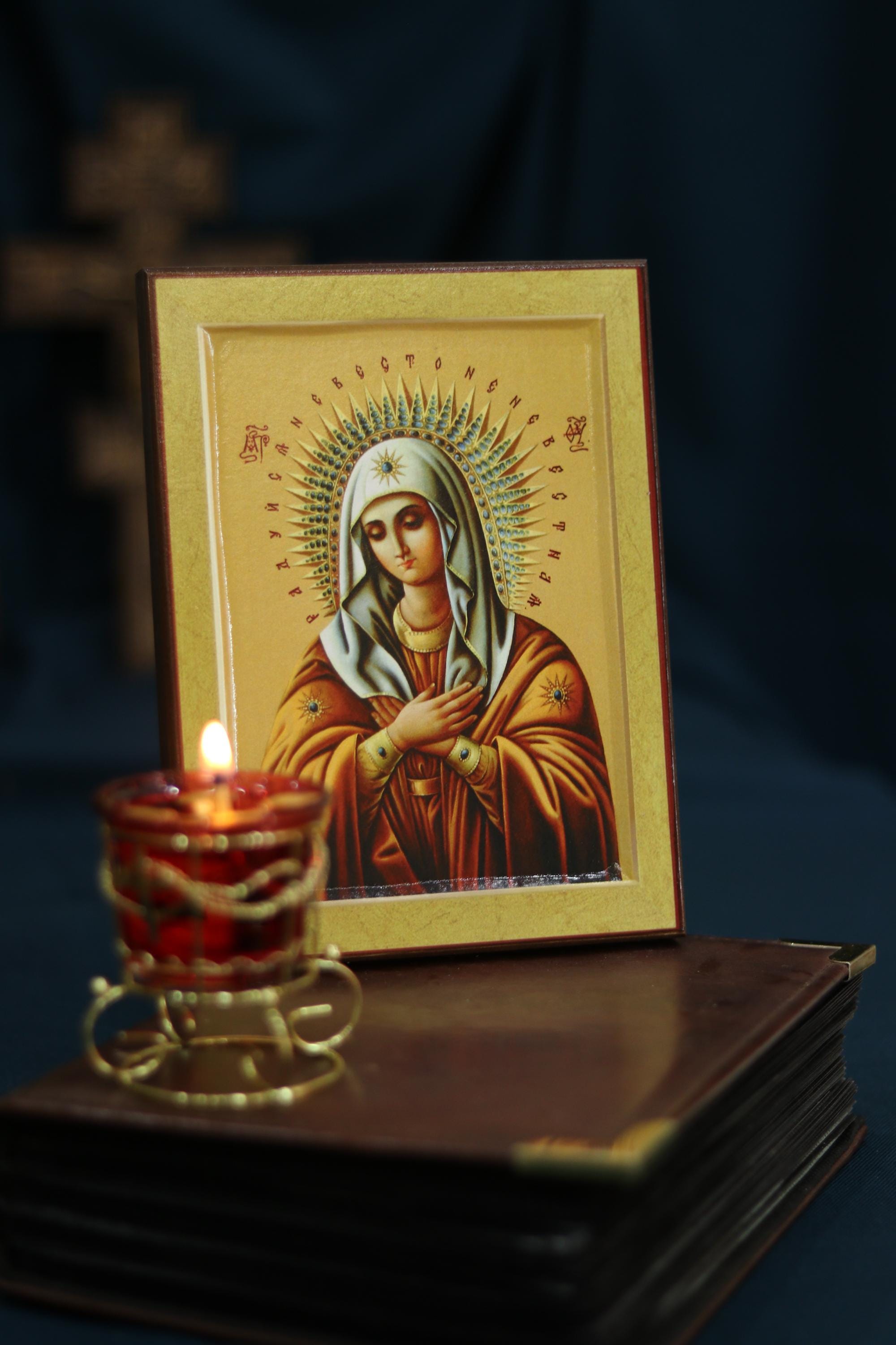 Tenderness Mother of God Icon Wooden Orthodox 6.3x4.7in