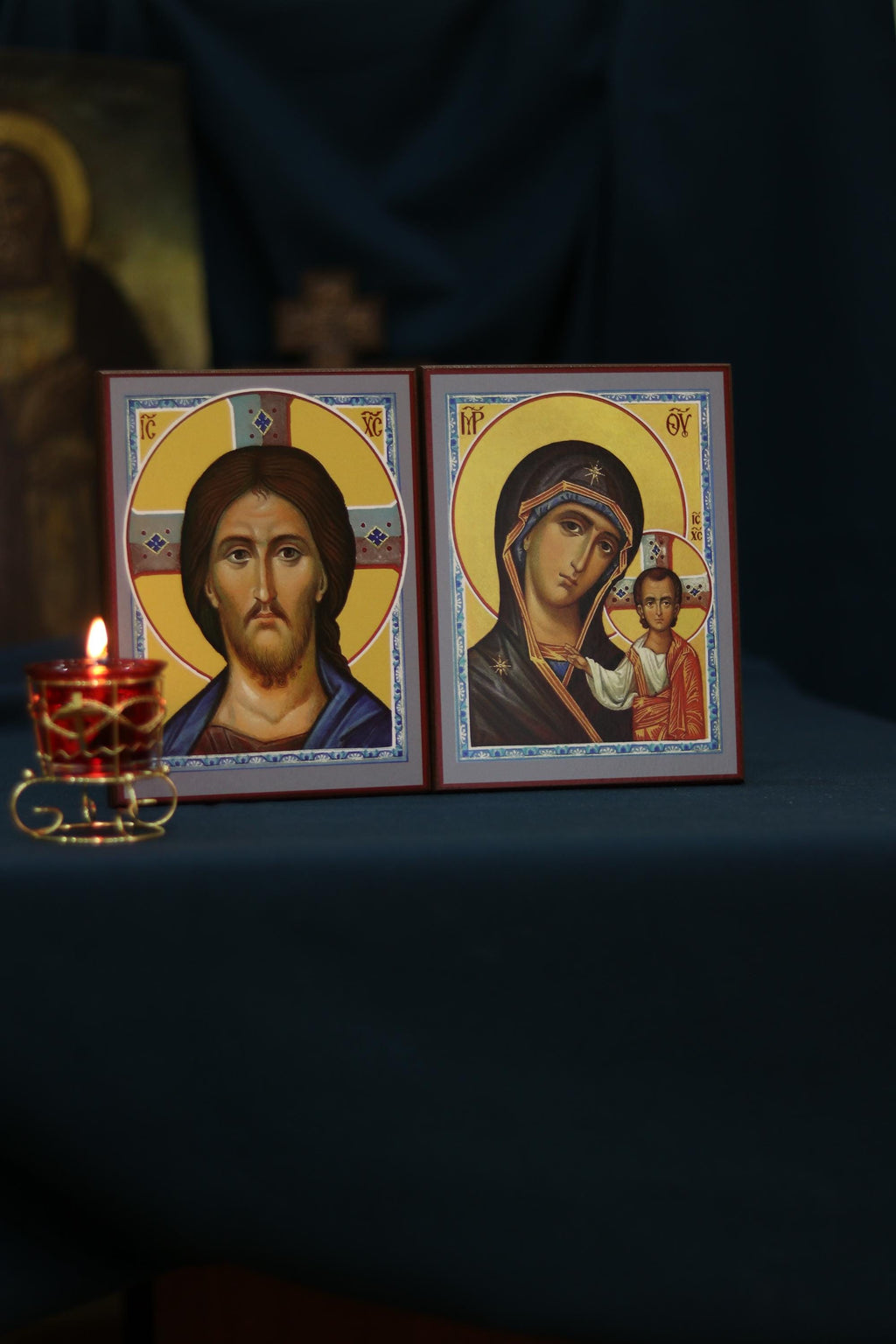 Wedding Icon Set Kazan Mary Jesus Wooden Orthodox 7.9x5.9in