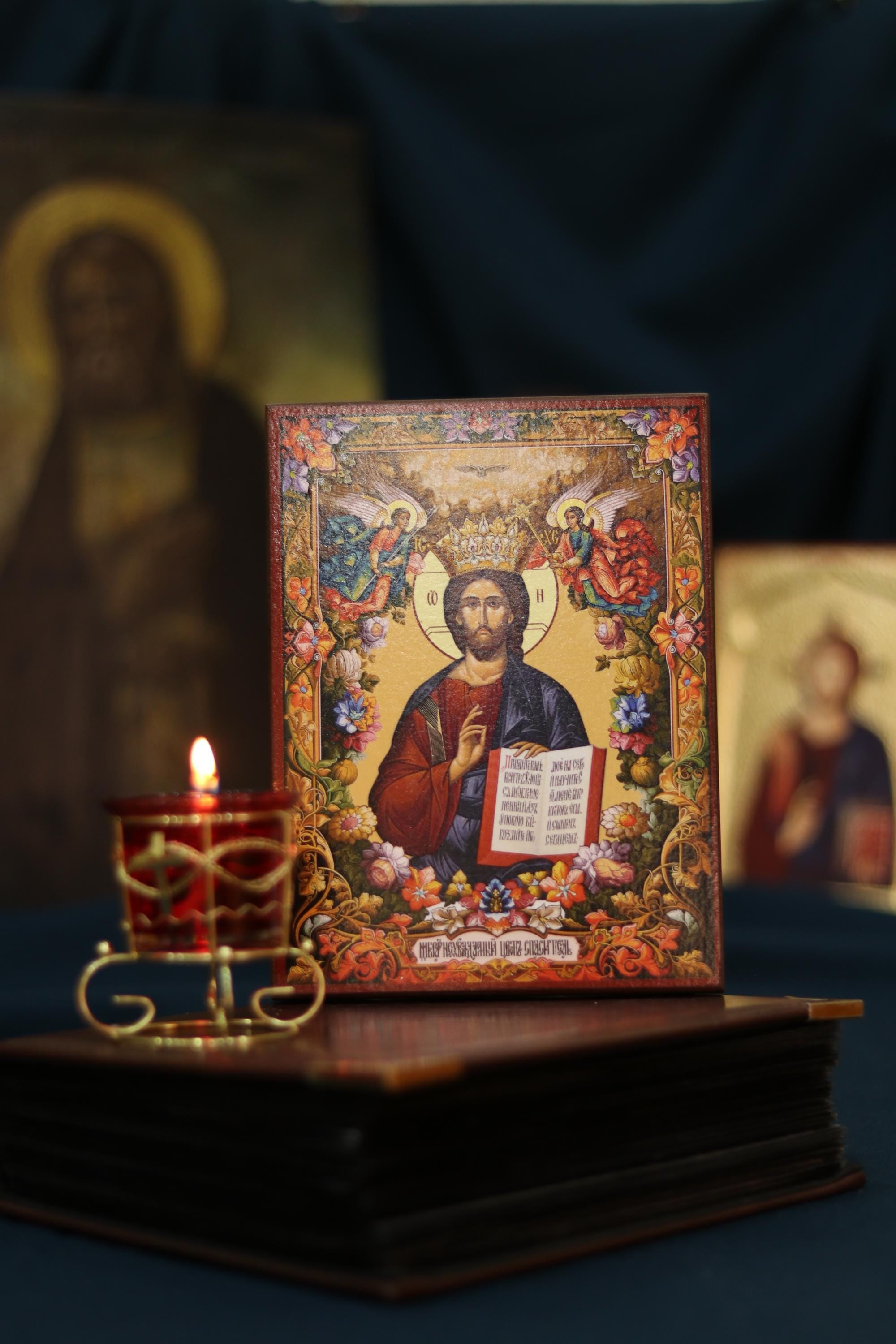 Jesus Christ Pantocrator Wooden Icon Orthodox Religious Art 7.9x5.9in