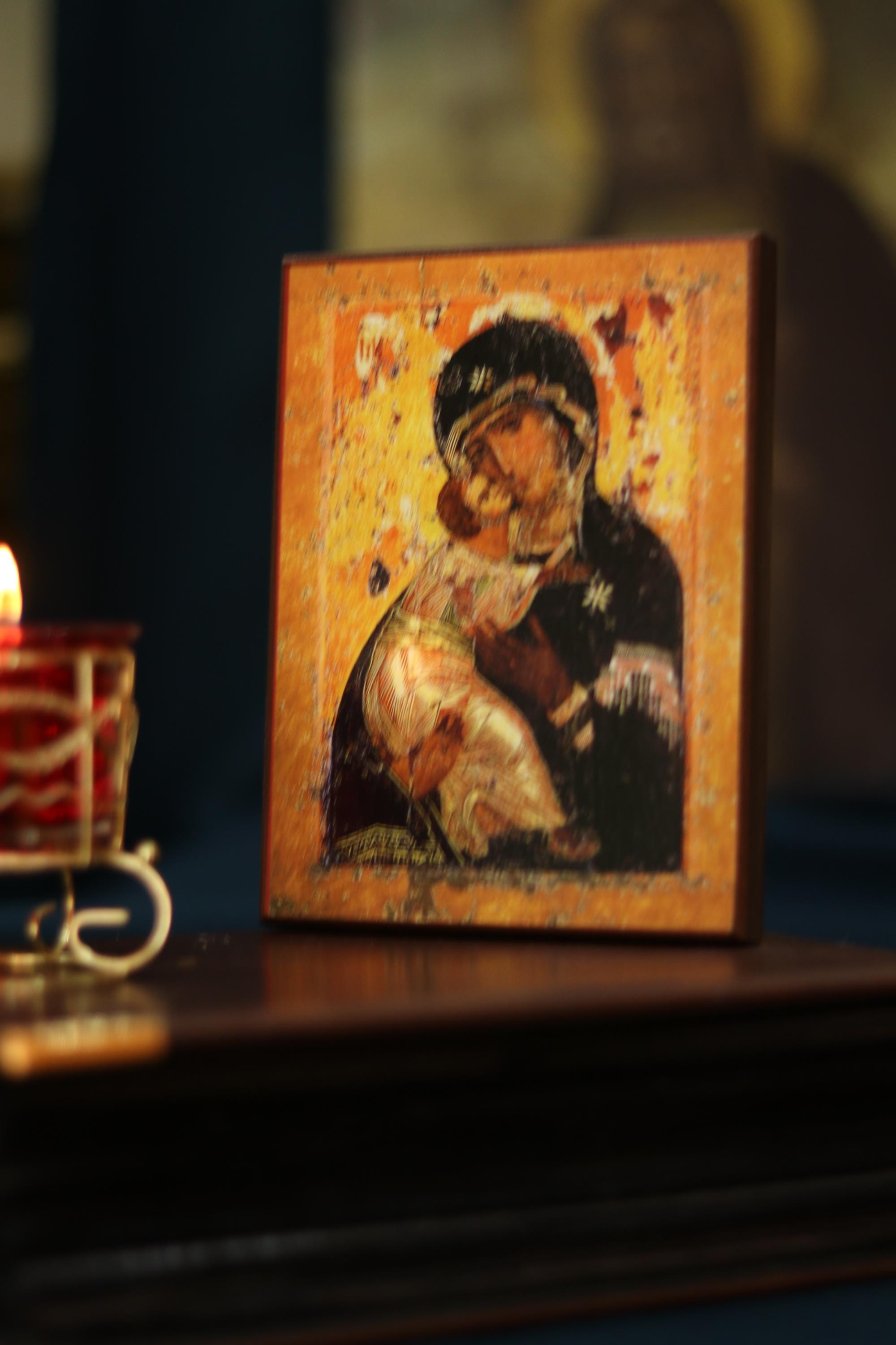 Virgin of Volodymyr Byzantine Icon Orthodox Wooden Icon