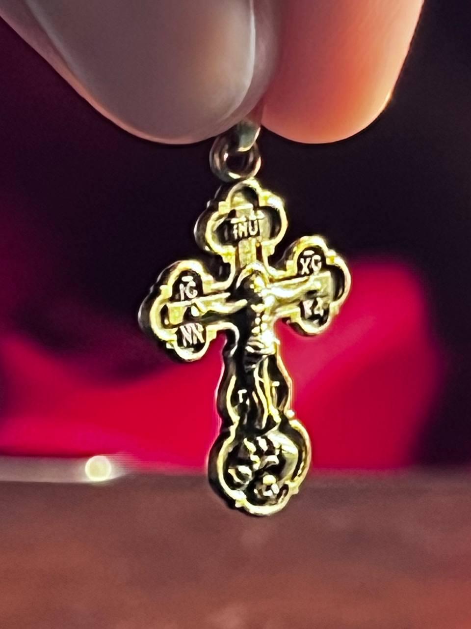 Orthodox Cross Necklace Men, Large Jesus cross pendant with Jesus Christ . Christian Cross Pendant. Crucifix necklace.