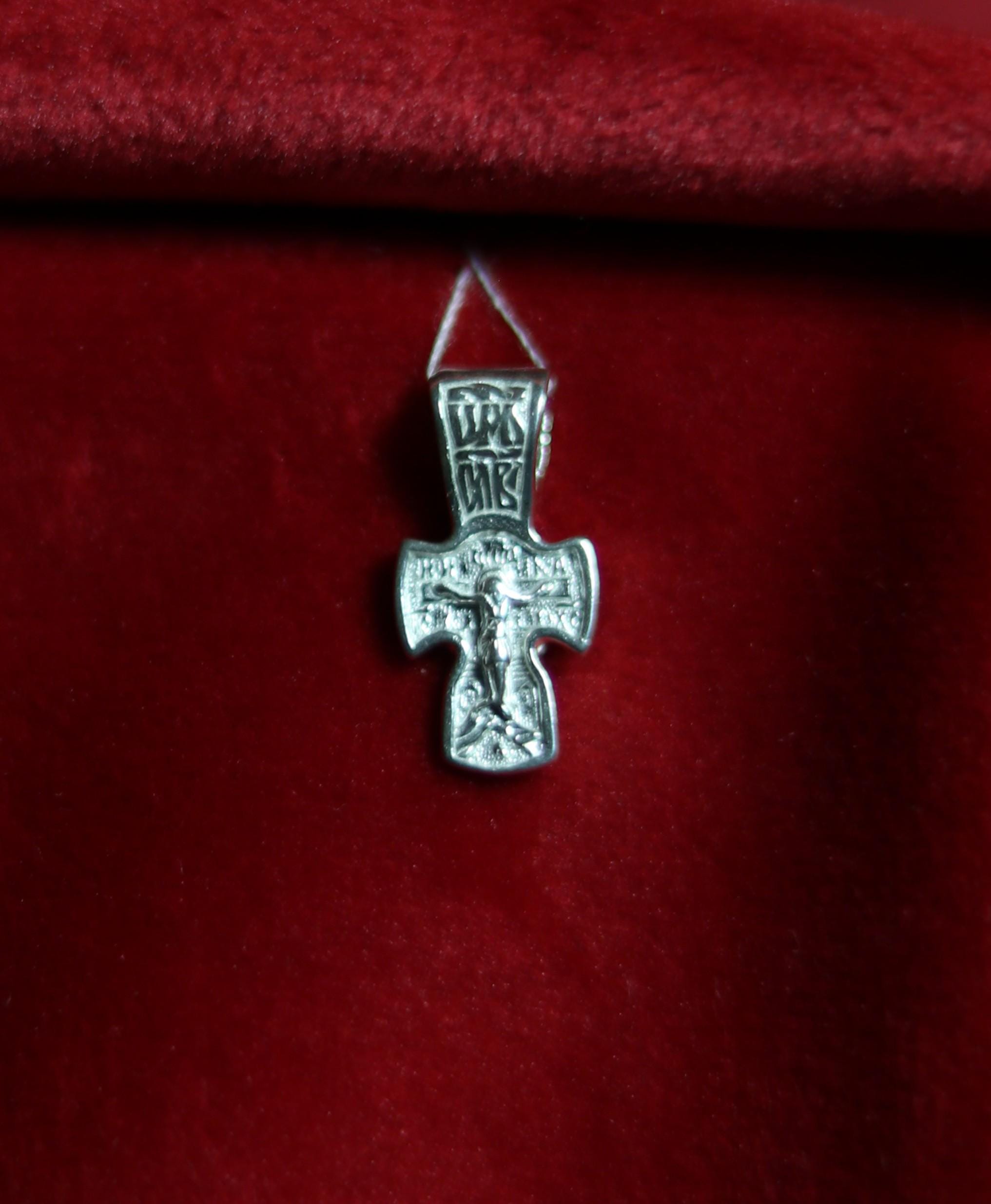 Sterling Silver Orthodox Cross Pendant | 0.67 in Tall | 1.23g | 925 Christian Crucifix Charm for Baptism & Daily Wear, greek orthodox cross