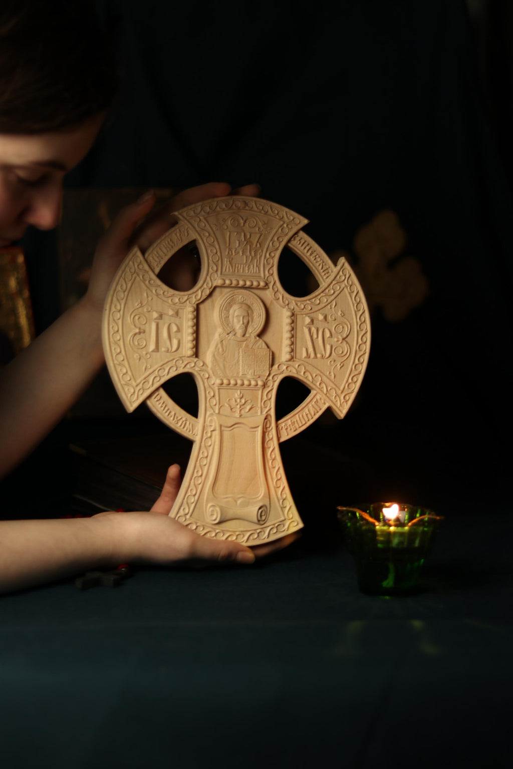 Wooden Beech Cross 12 Inch, Church Cross, Cross of Lord Jesus Christ, Christian Cross, Orthodox Cross
