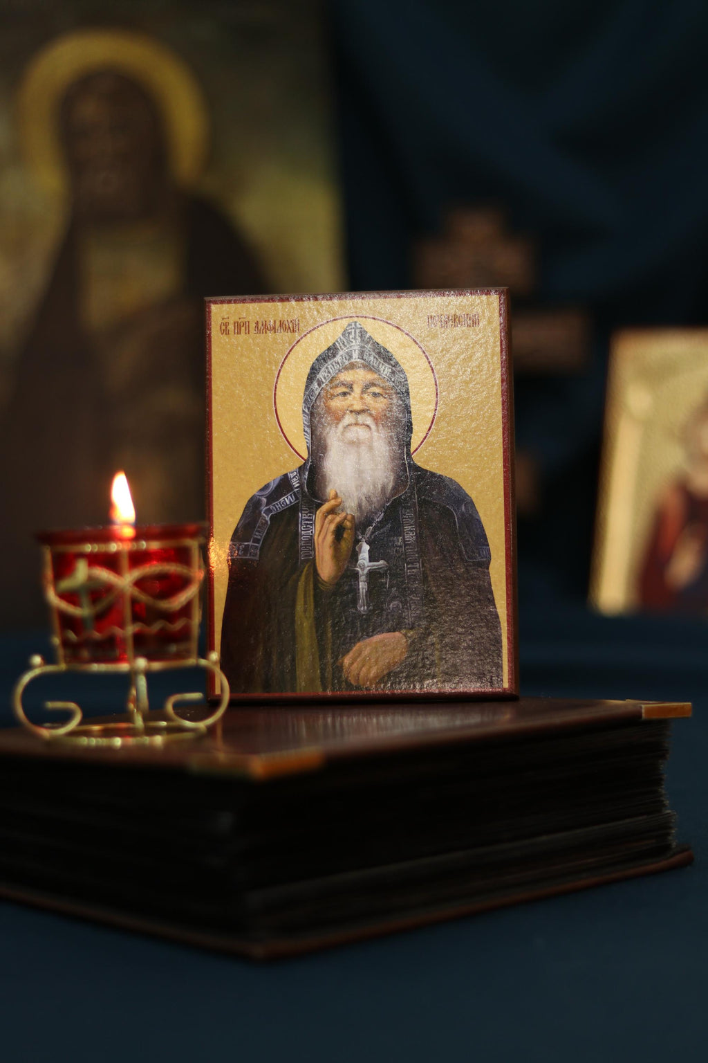 Orthodox Icon St Amphilochius Pochaev Wooden Icon