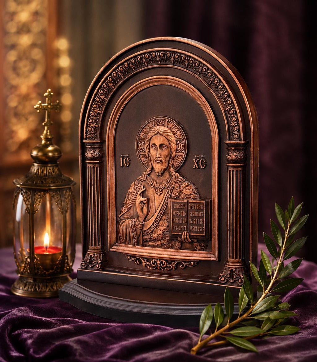 Jesus Savior Arch Icon Wooden Orthodox Icon 11.8x9.8in