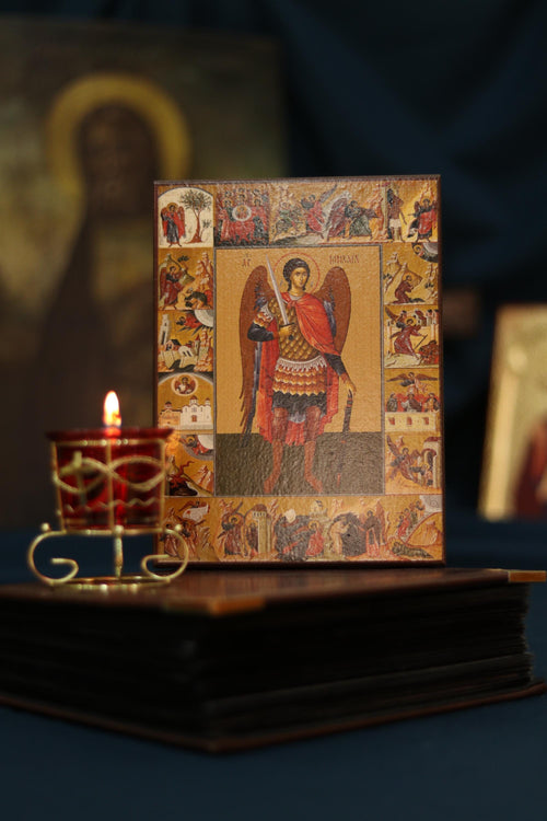 Archangel Michael Scene Icon Wooden Icon Orthodox Icon