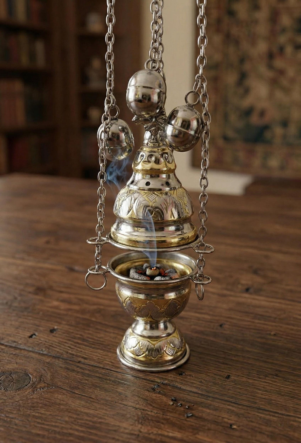 Orthodox Censer Incense Burner 7.3in Priest Thurible Church Decor