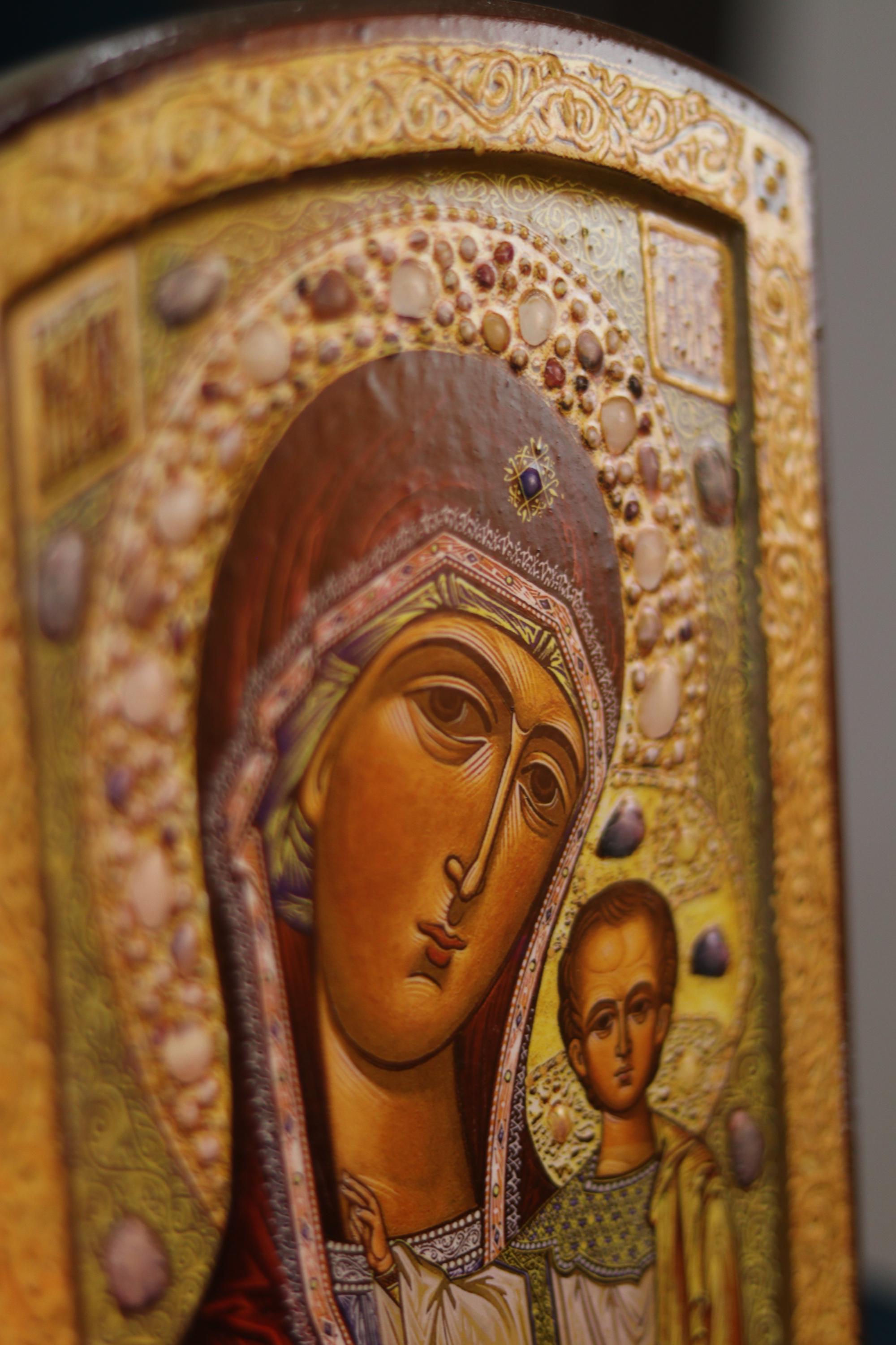 Virgin Mary Kazan Icon 7.9x5.9 in Orthodox Christian Wall Plaque