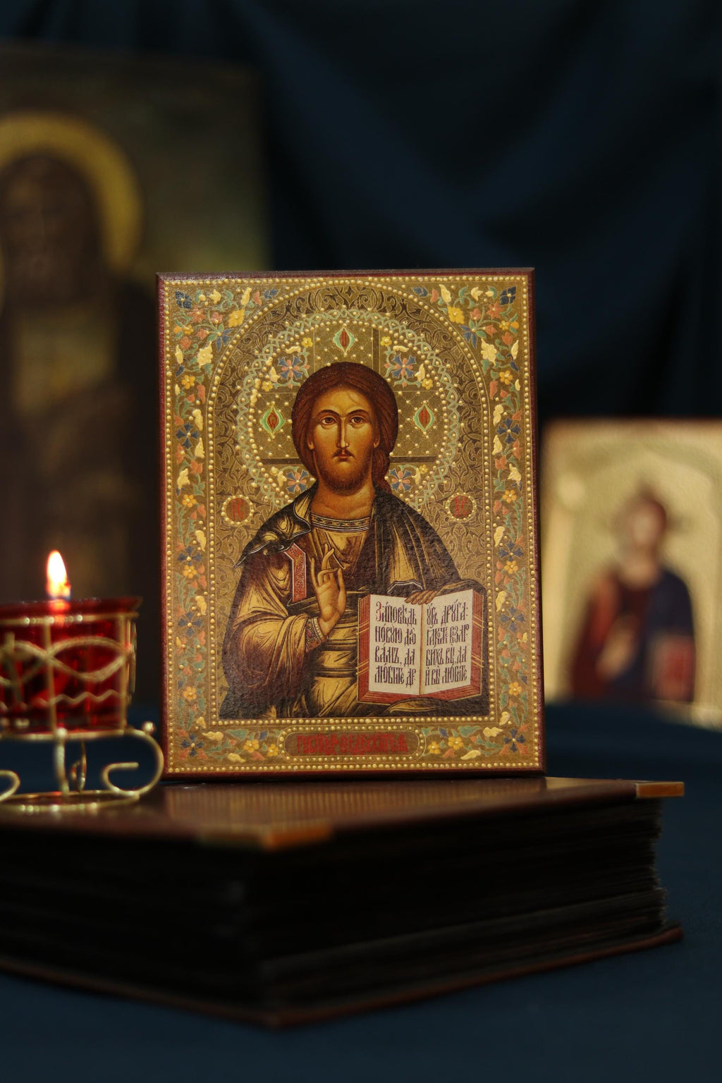 Jesus Christ Pantocrator Icon Wooden Icon Orthodox