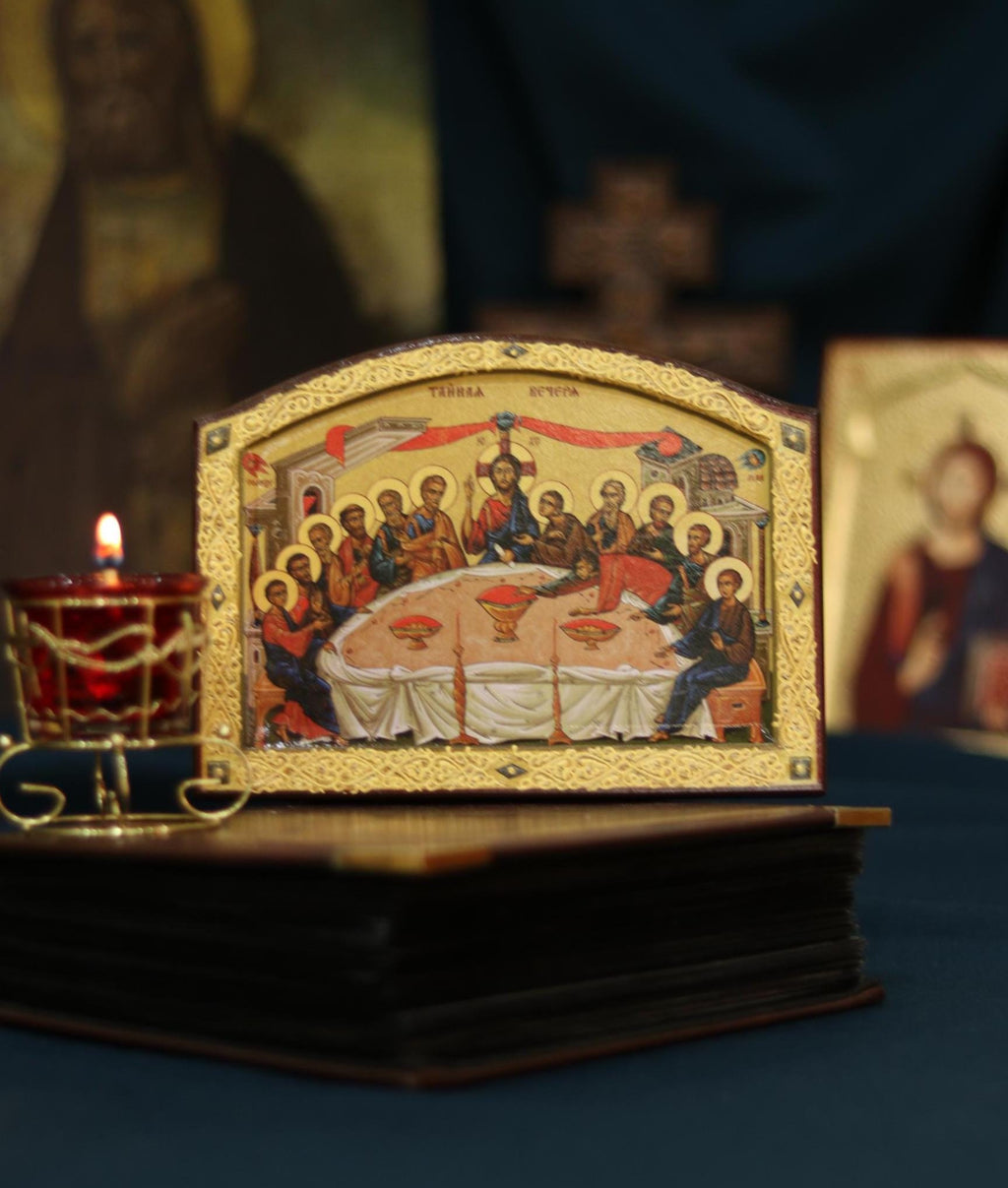 Last Supper Orthodox Wooden Icon Prayer Icon