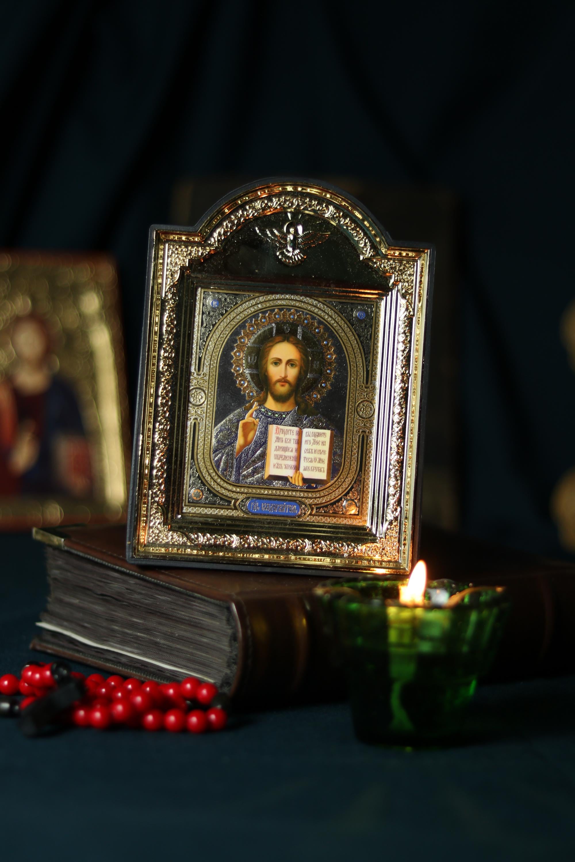 Orthodox Icon 5.5x7.3 in, 300g, Icon of Jesus Christ Pantocrator