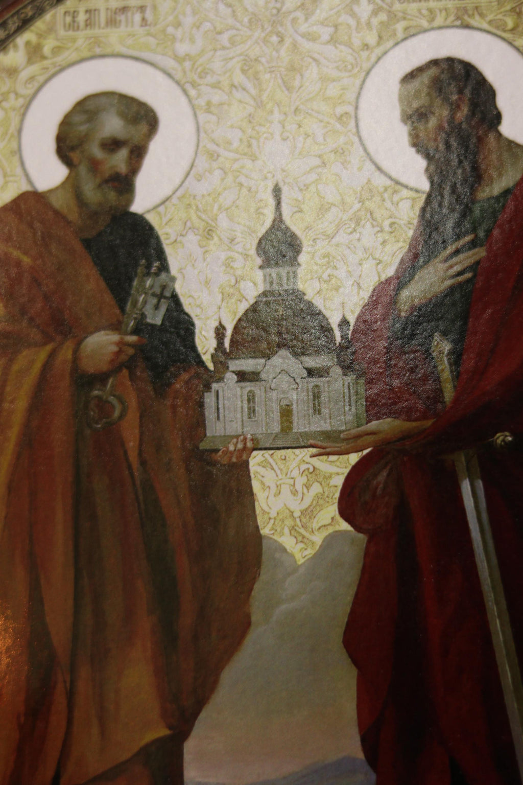 Sts. Peter and Paul Wooden Icon Orthodox Religious Plaque 6.3x4.3in