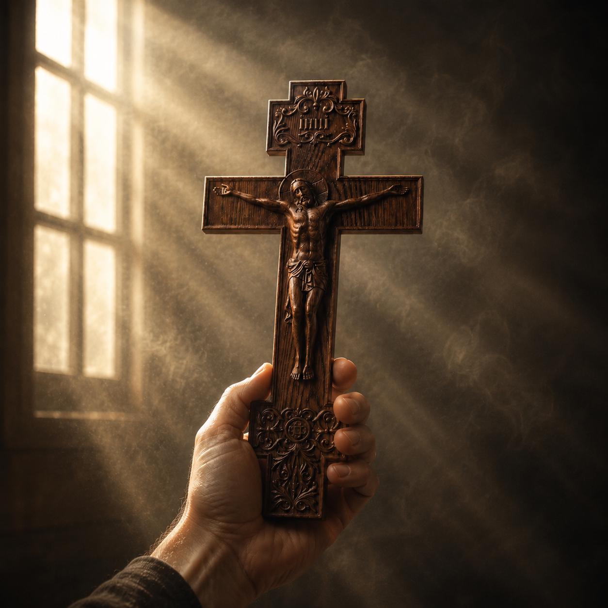 Wooden Orthodox Crucifix, 7.9-19.7in Beech Wood Cross, Jesus Christ Carving