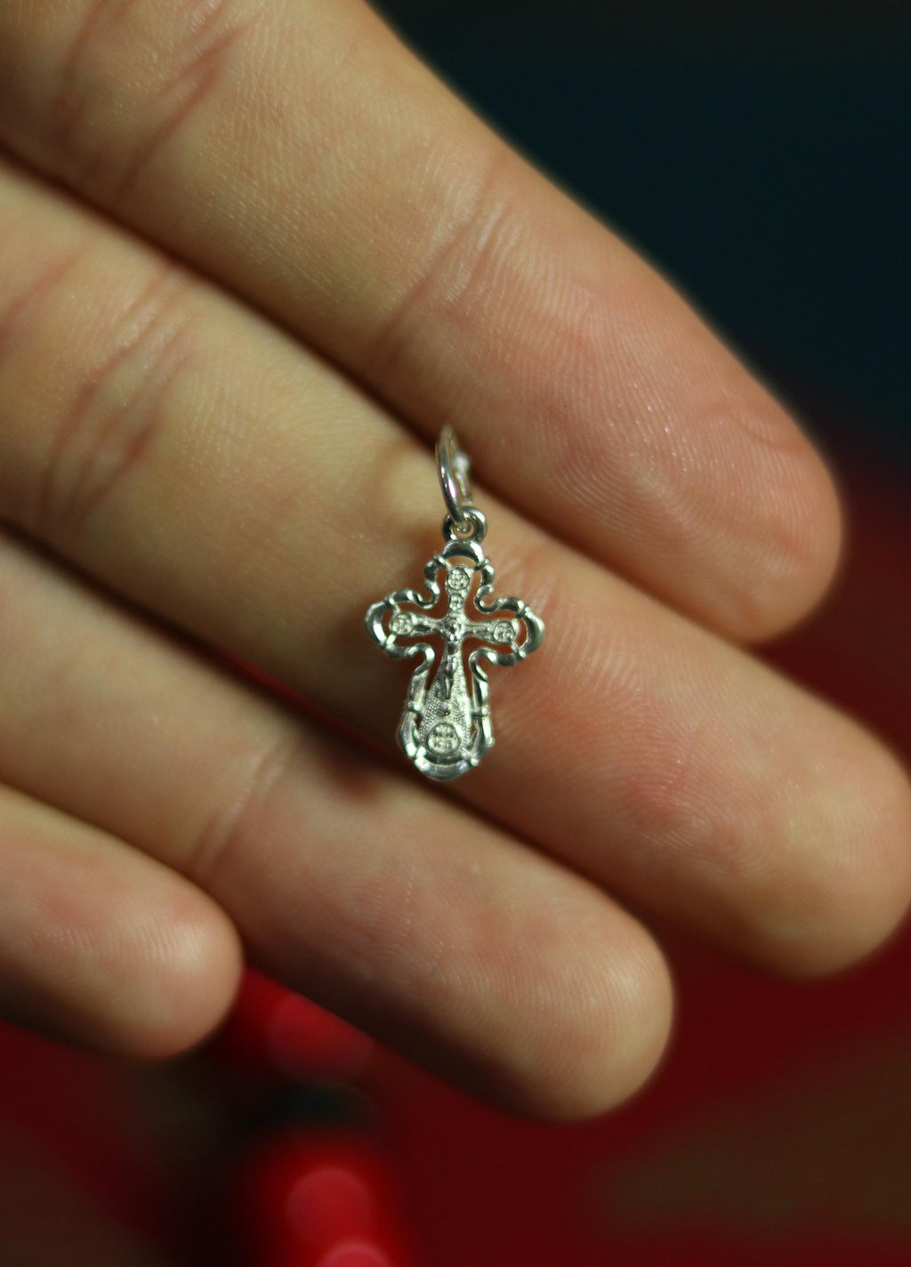Sterling Silver Orthodox Cross Pendant | 0.63 in Tall | 0.68g | 925 Christian Crucifix Charm for Baptism & Daily Wear
