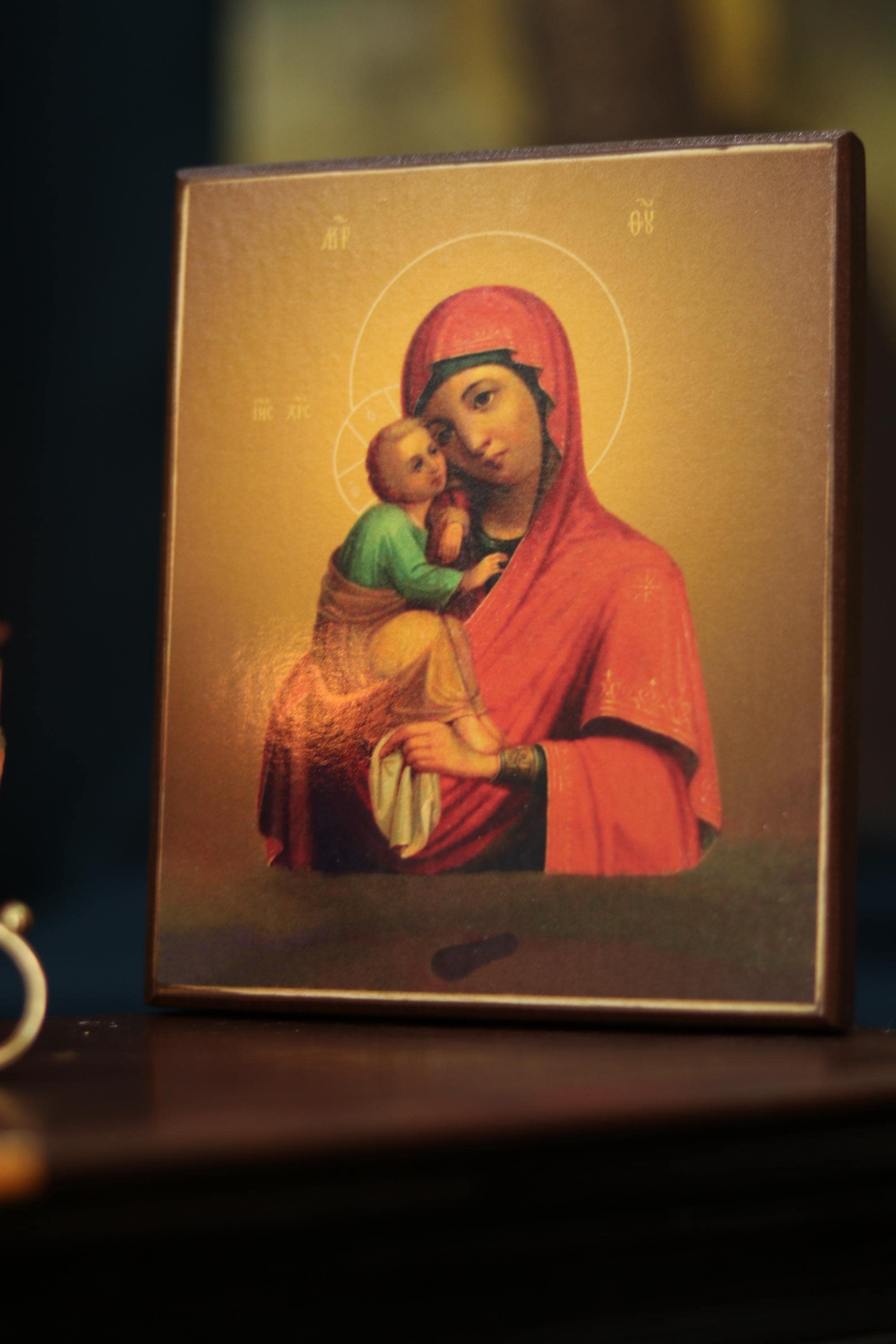 Pochaev Mother of God Icon Wooden Icon Orthodox Icon