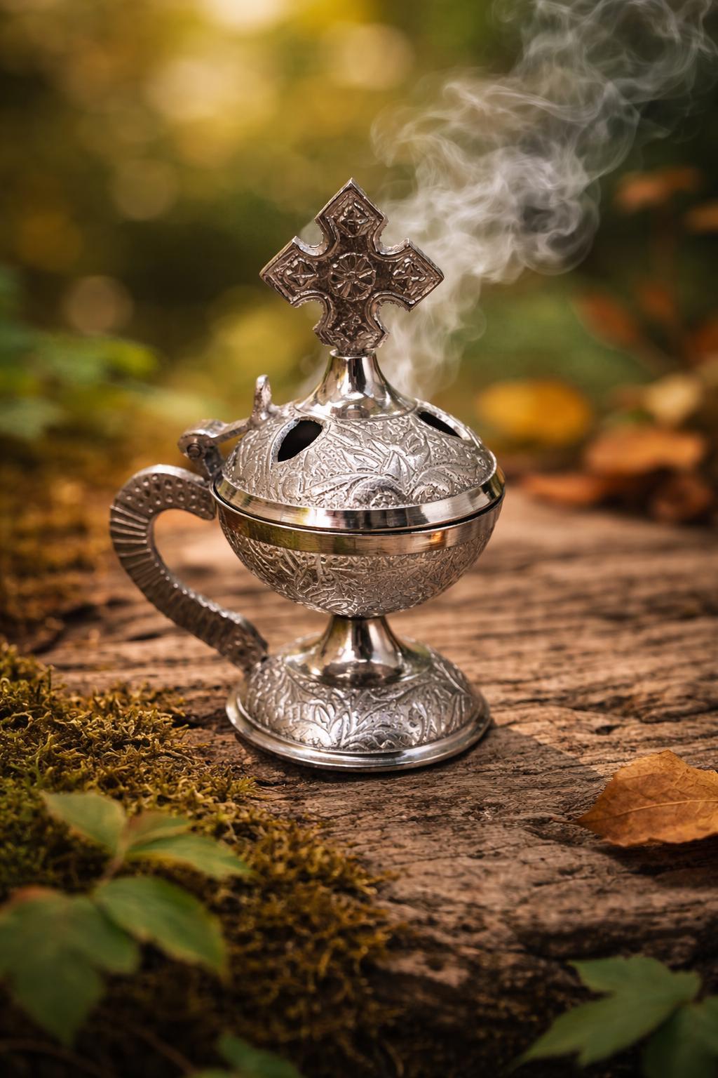 4.1 Inch Orthodox Incense Burner Silver Tone, Metal Censer, Christian Thurible