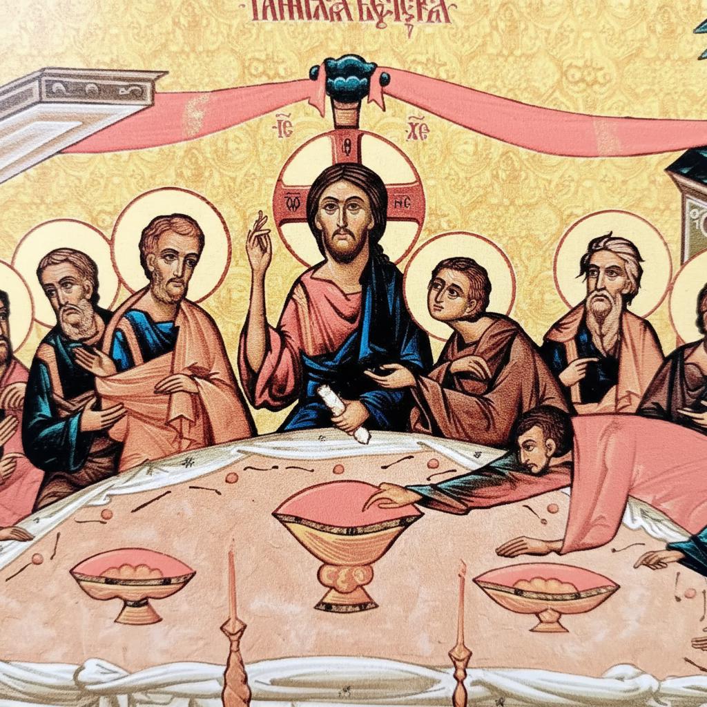 Ash Wood Icon , Secret Supper Icon, Orthodox Icon