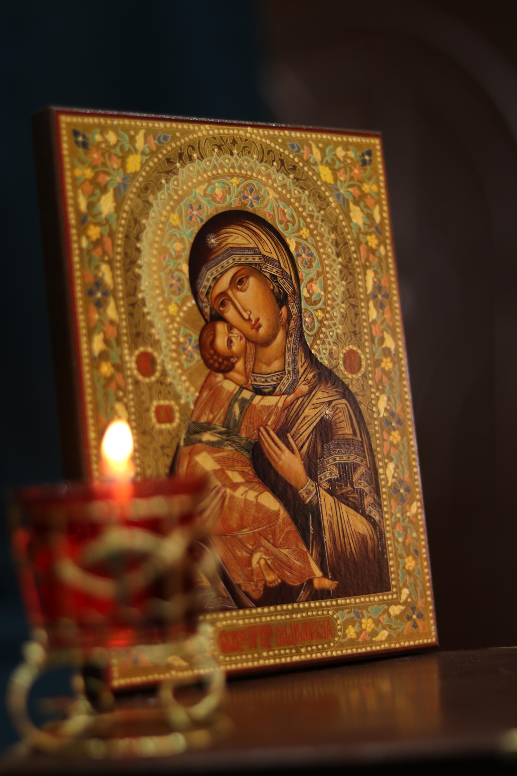 Volodymyr Mother of God Icon Wooden Icon Orthodox