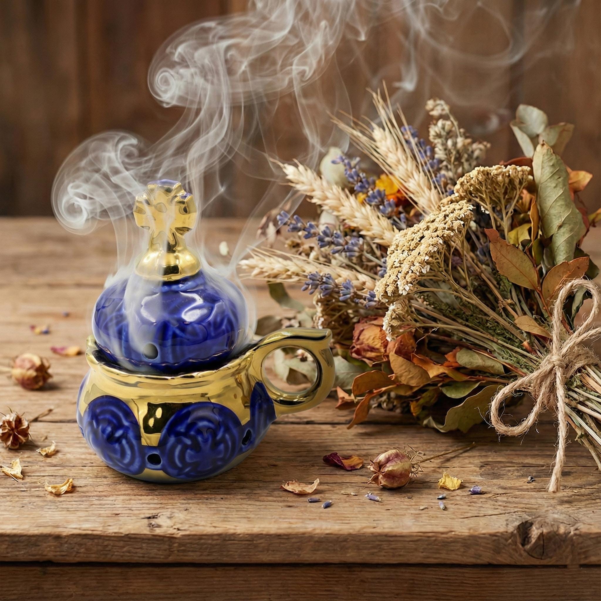 Ceramic Incense Burner, Orthodox Censer, Church Incense Holder, Ceramic Thurible, Religious Decor, Prayer Censer