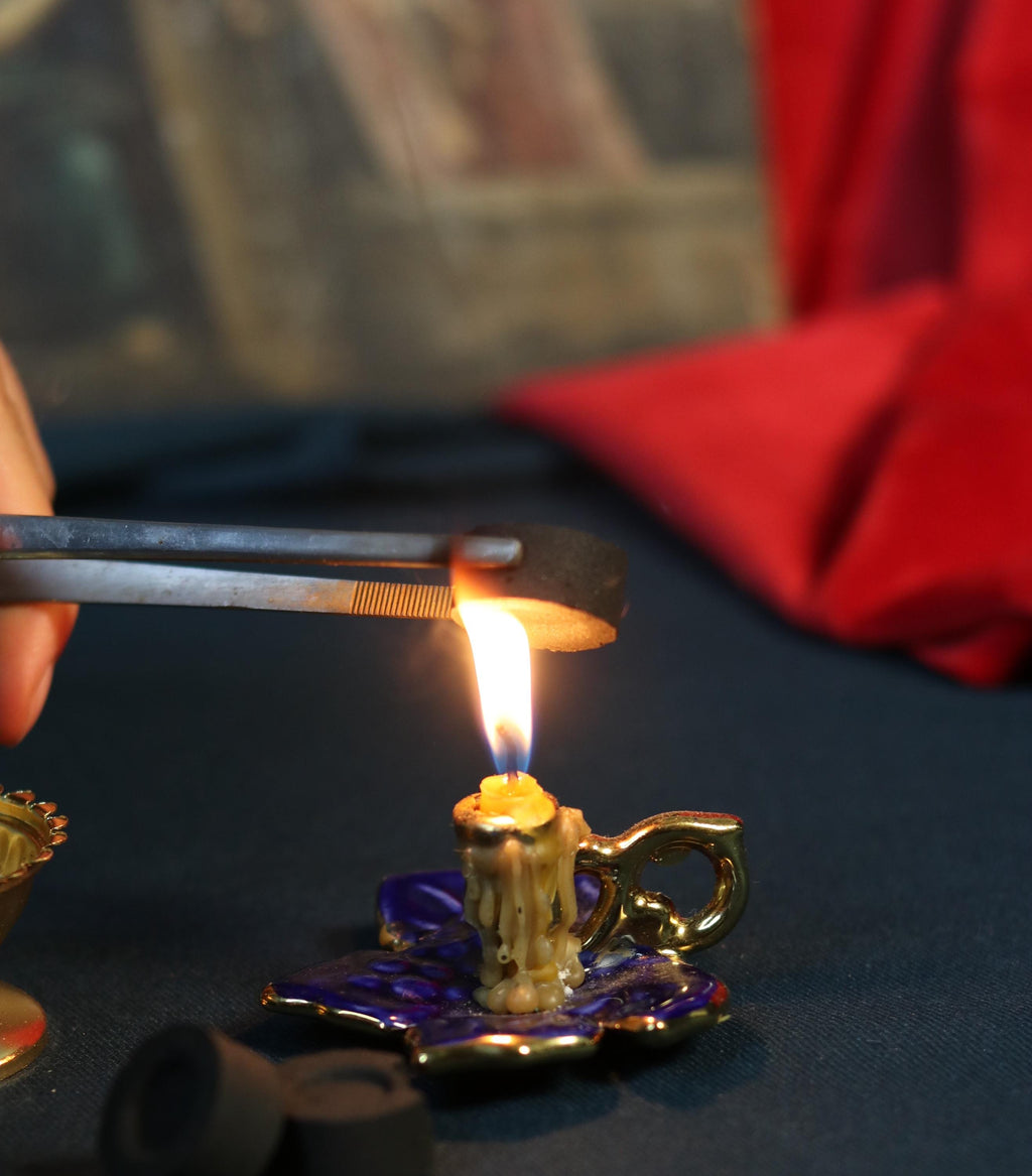 Orthodox Prayer Set – Metal Censer, 60g Monastery Incense, Charcoal Tablets, Incense holder, Incense burner, Incense sticks, Orthodox prayer