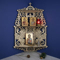 Plywood Icon Shelf, Wooden Icon Shelf, Orthodox Icon Shelf, Prayer Corner Shelf