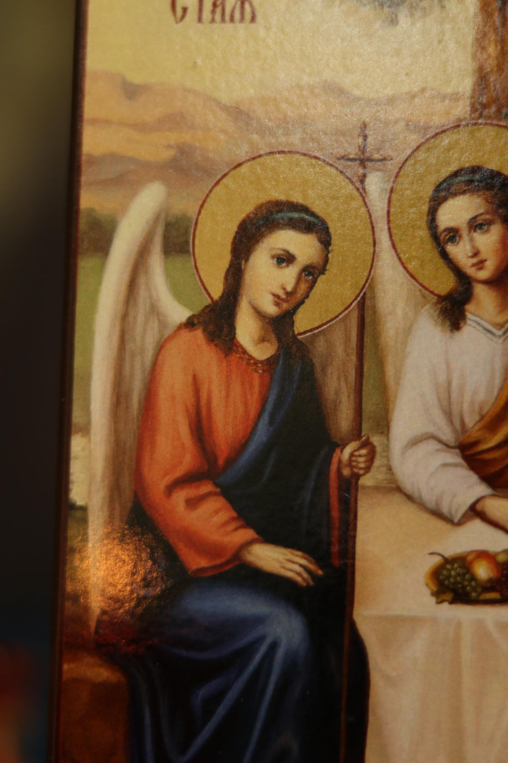 Holy Trinity Wooden Icon Orthodox Religious Wall Art 6.3x4.7 in