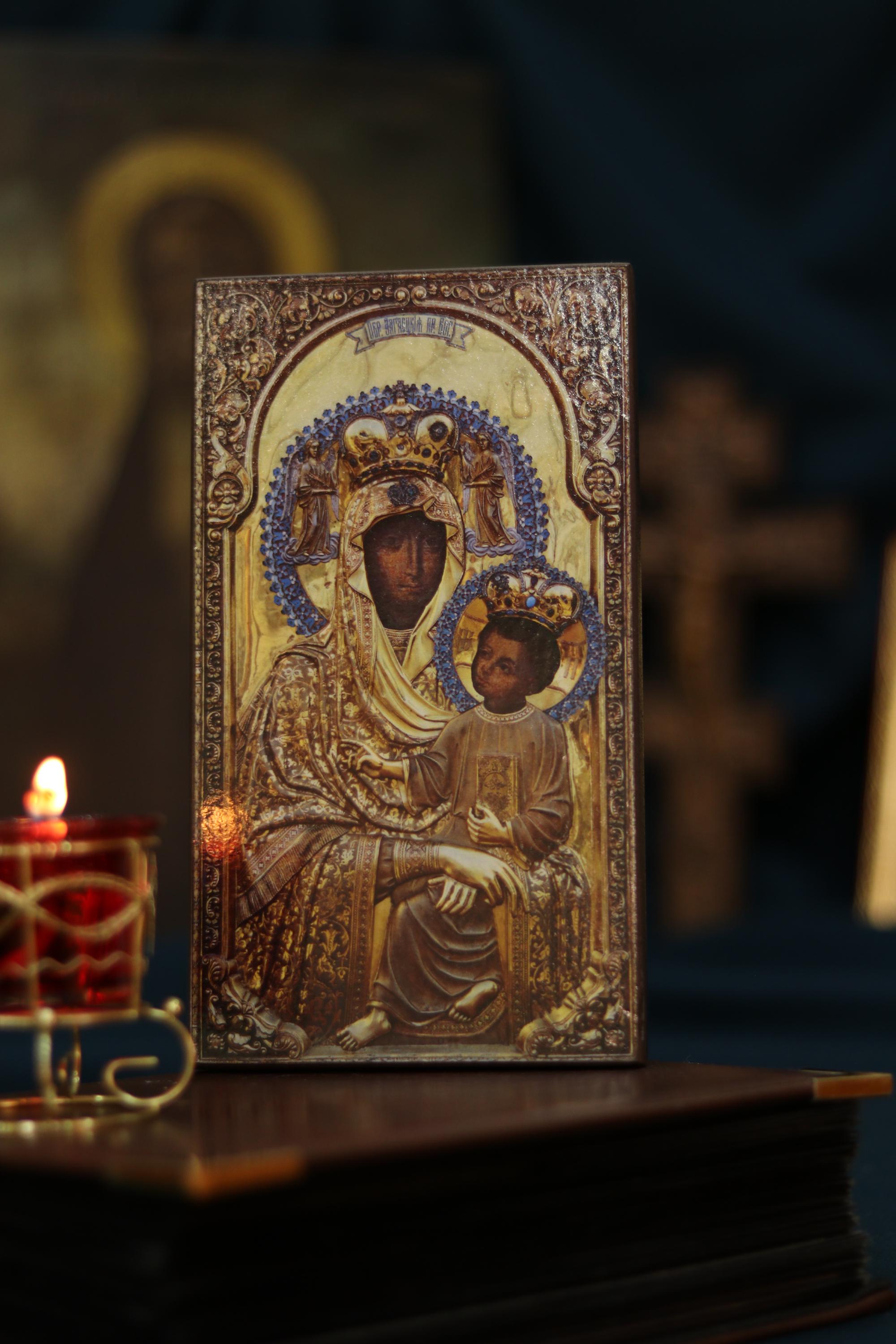 All-Merciful (Vsemylostyva) Mother of God Icon Orthodox Wood Art 6.3x3.9in
