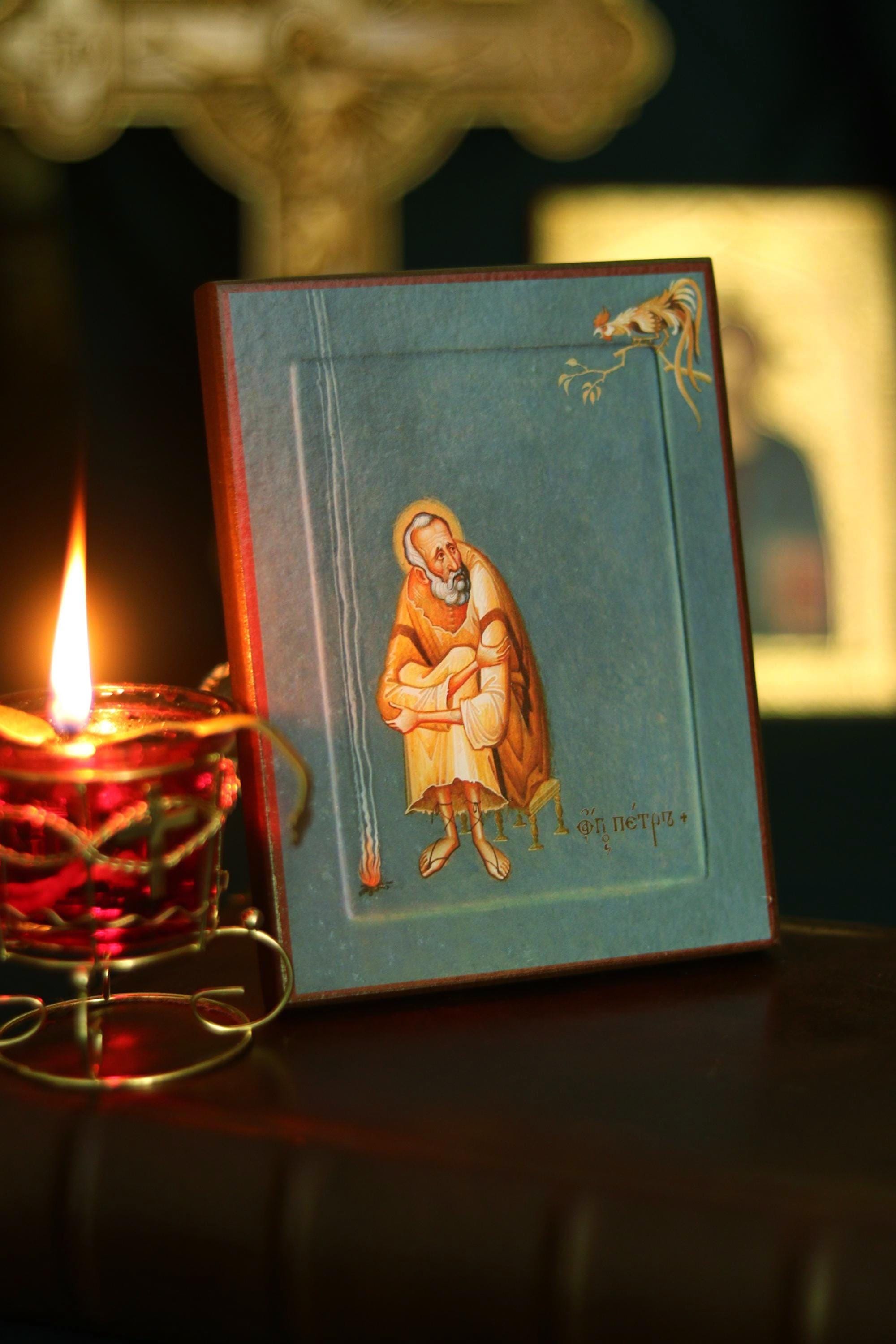 Saint Peter Icon Orthodox Wood Icon Christian Wall Art Prayer Decor