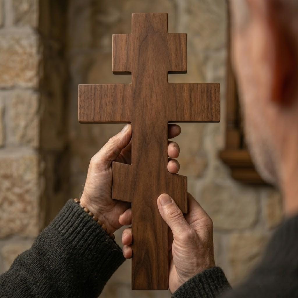 Wooden Orthodox Crucifix Wall Cross 7.9-19.7in Jesus Christ Wall Decor