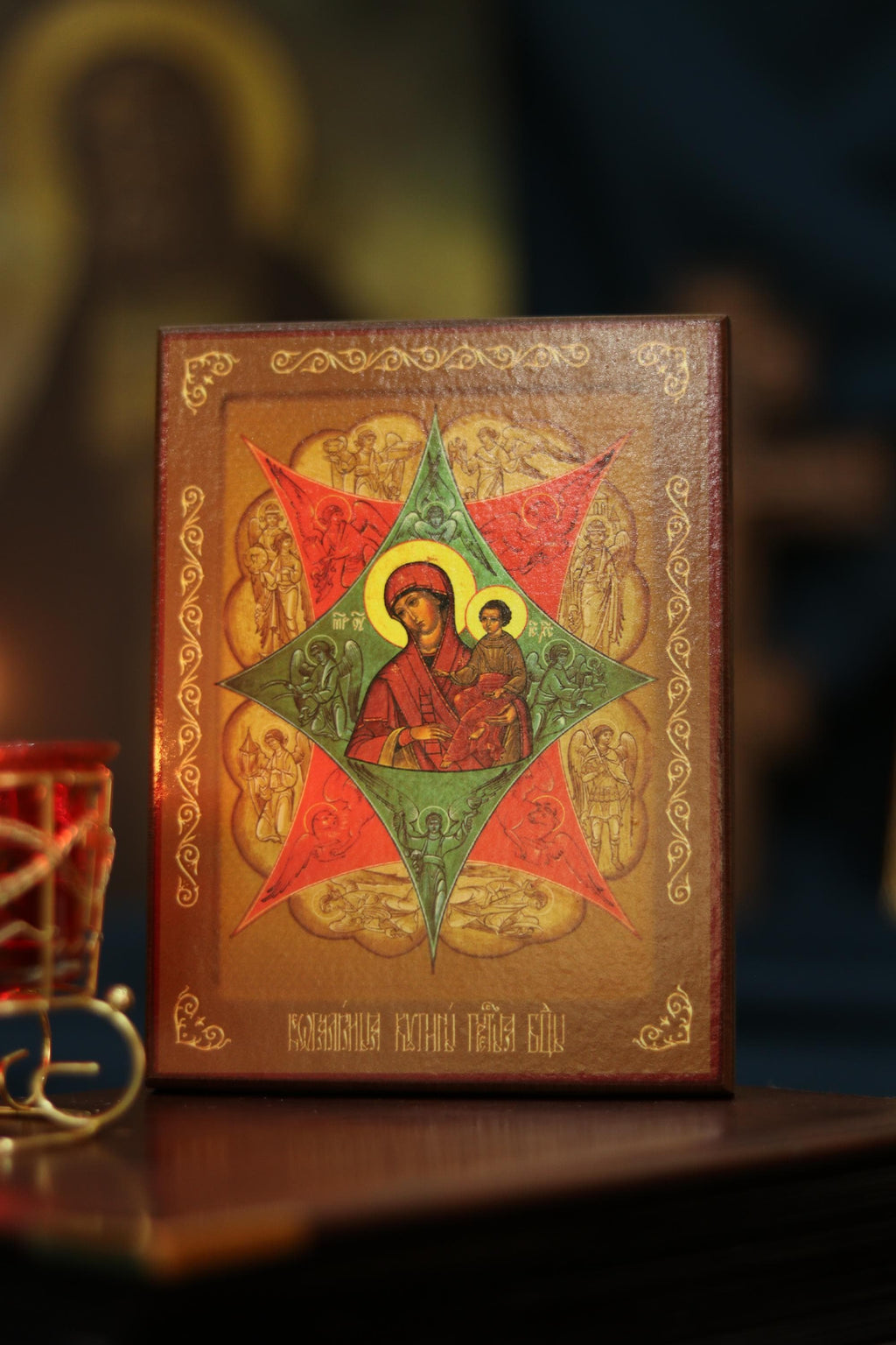 Orthodox Wooden Icon ., Burning Bush Mother of God Icon, Neopalimaya Kupina