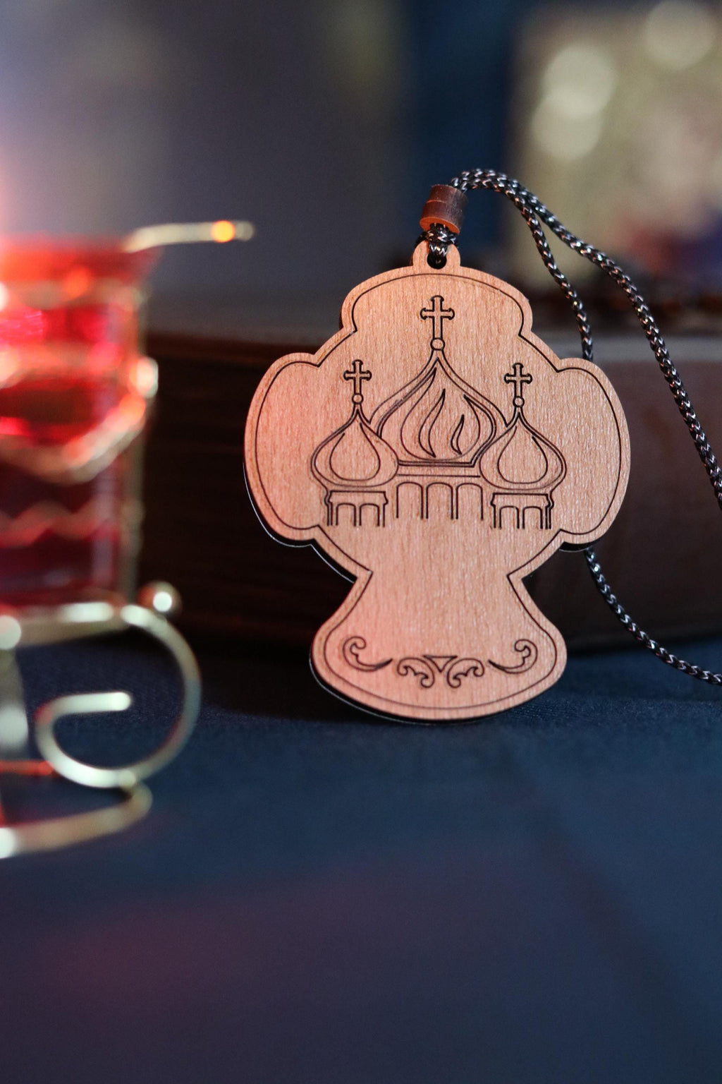 Wooden Orthodox Cross Pendant 3in, Christian Crucifix Necklace, Prayer Cross, Jesus Icon Cross