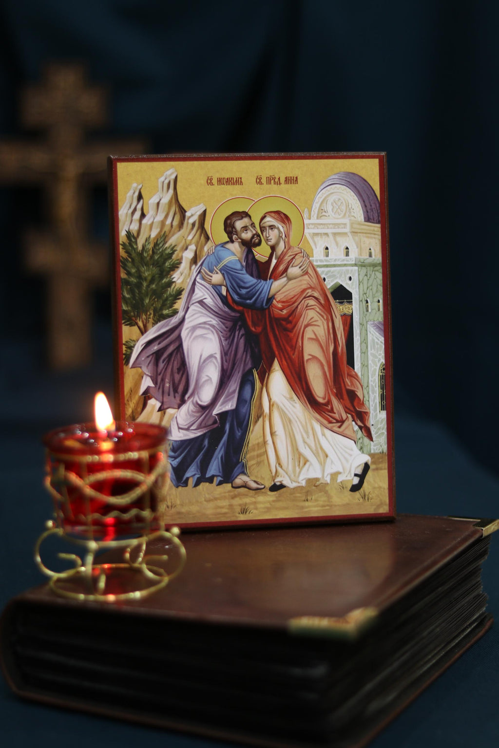 Visitation Icon, Orthodox Wooden Icon, Virgin Mary & Saint Elizabeth