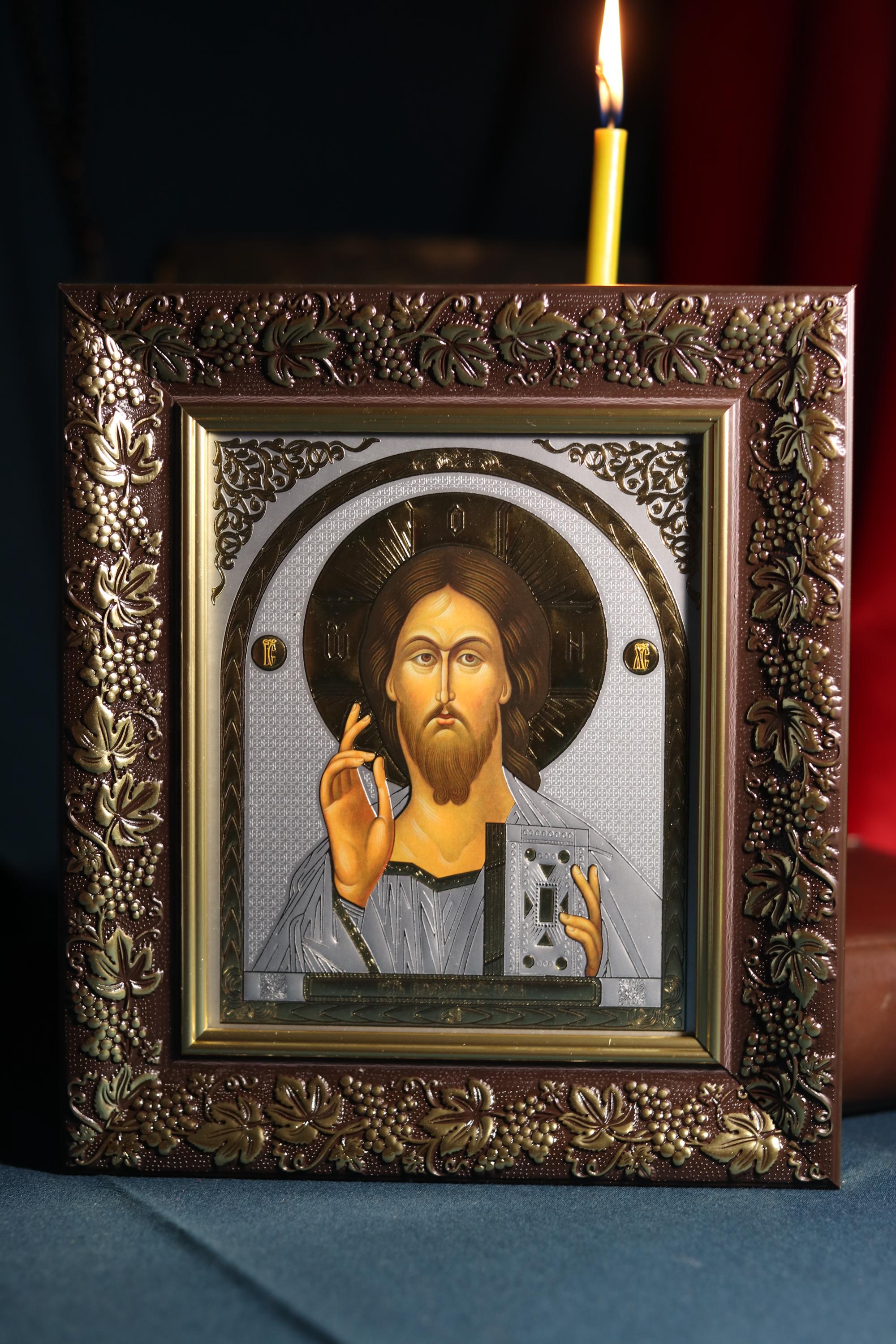 Jesus icon, Orthodox icon, Orthodox christian, Jesus painting, Jesus art, Christianity art, Godparent gift, Lord Pantocrator, Icon 21x24 cm
