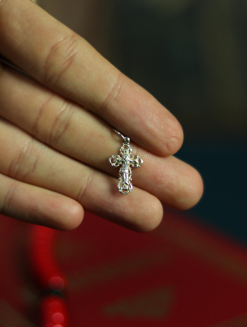Orthodox Cross Pendant Sterling Silver | 0.83 in / 2.1 cm | 1.17g | Christian Crucifix Charm | Baptism Gift | Religious Jewelry for Neck