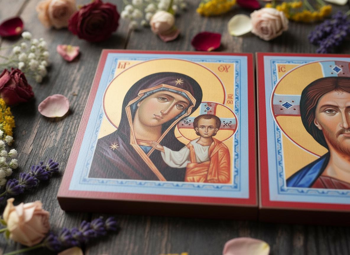 Orthodox Wedding Icon Set Mother of God & Christ Icons, Wooden Board 15x20 or 20x28 cm, Christian Gift for Marriage, Home Prayer Decor
