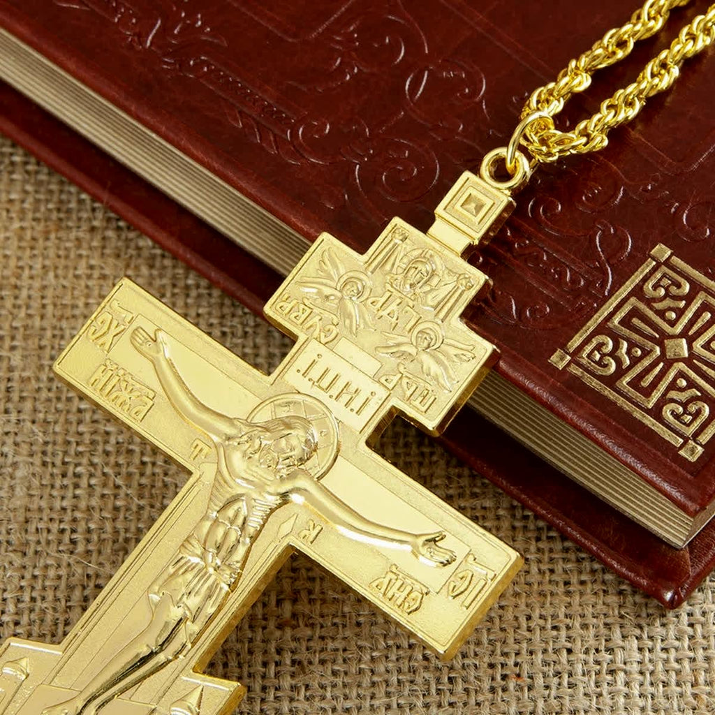 Orthodox Pectoral Cross for Priest | Gold, Silver, Silver-Gold, Light Bronze & Dark Bronze | Clergy Cross Necklace