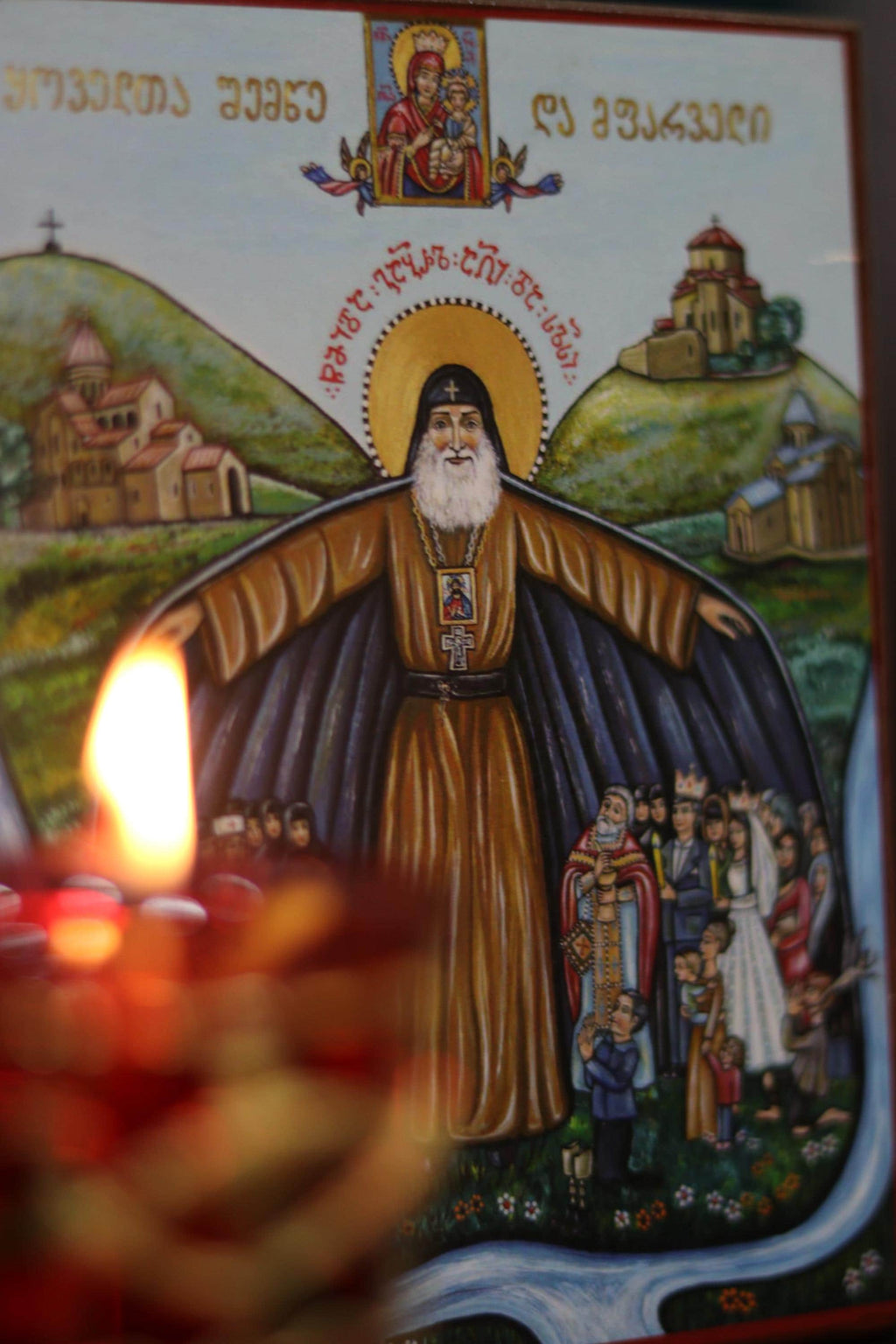 Saint Gabriel Urgebadze Icon Orthodox, Wooden Icon