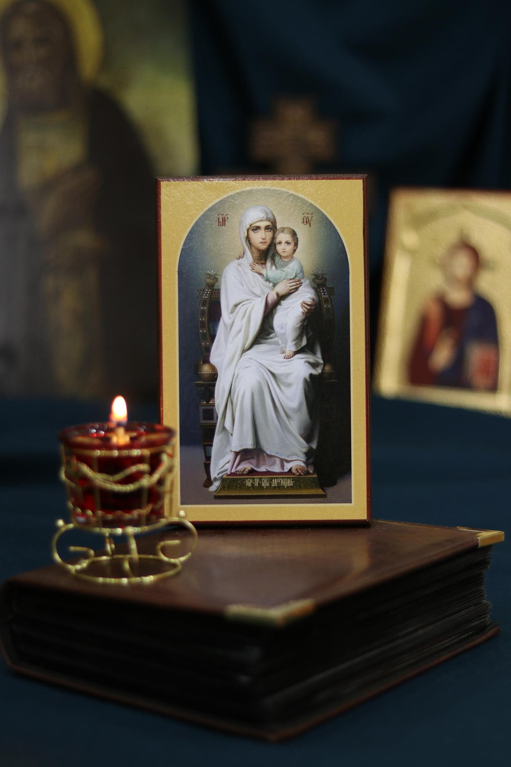 Bestowing Mother of God Icon Orthodox Wooden Icon Christian Icon Wall Art