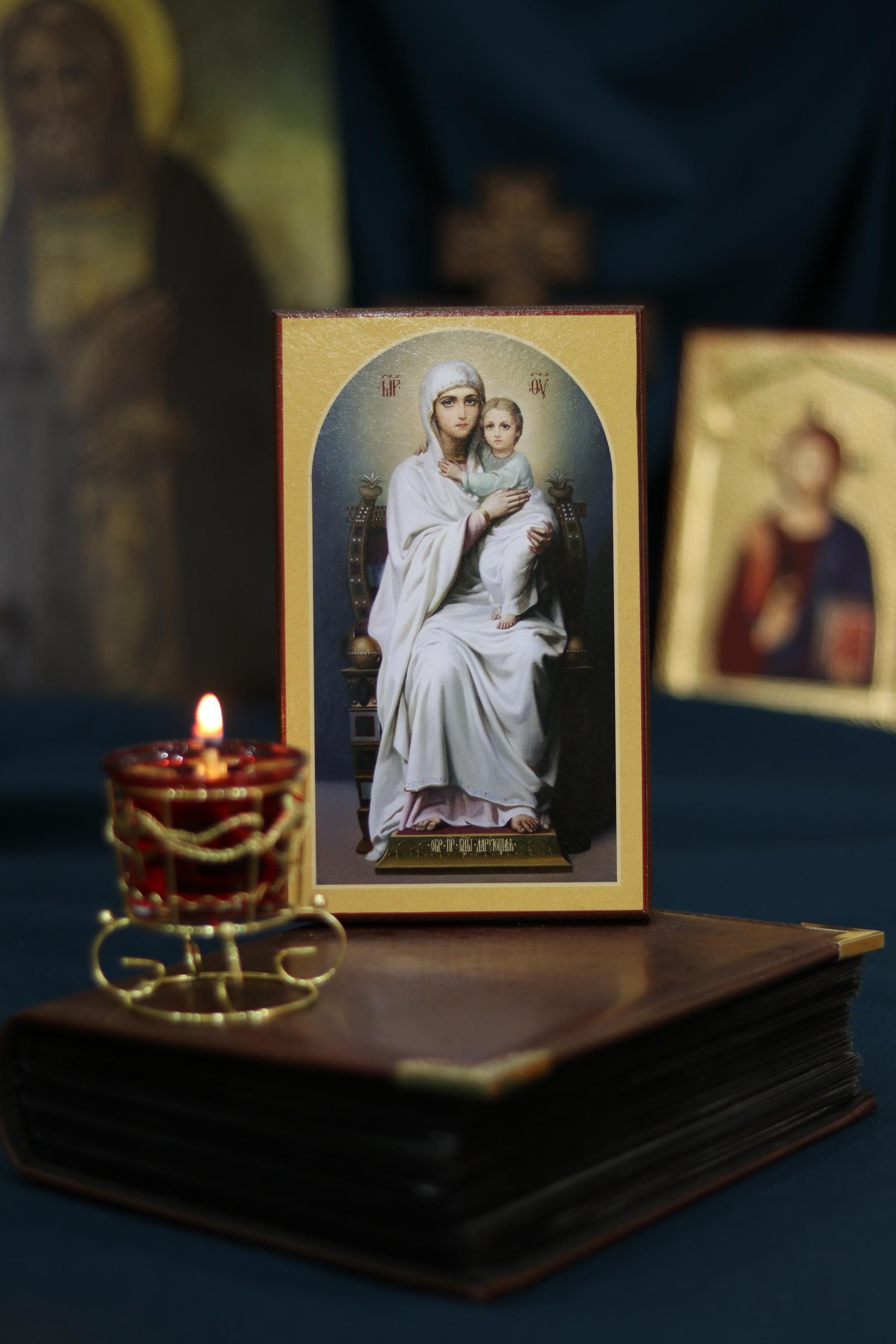 Bestowing Mother of God Icon Orthodox Wooden Icon Christian Icon Wall Art