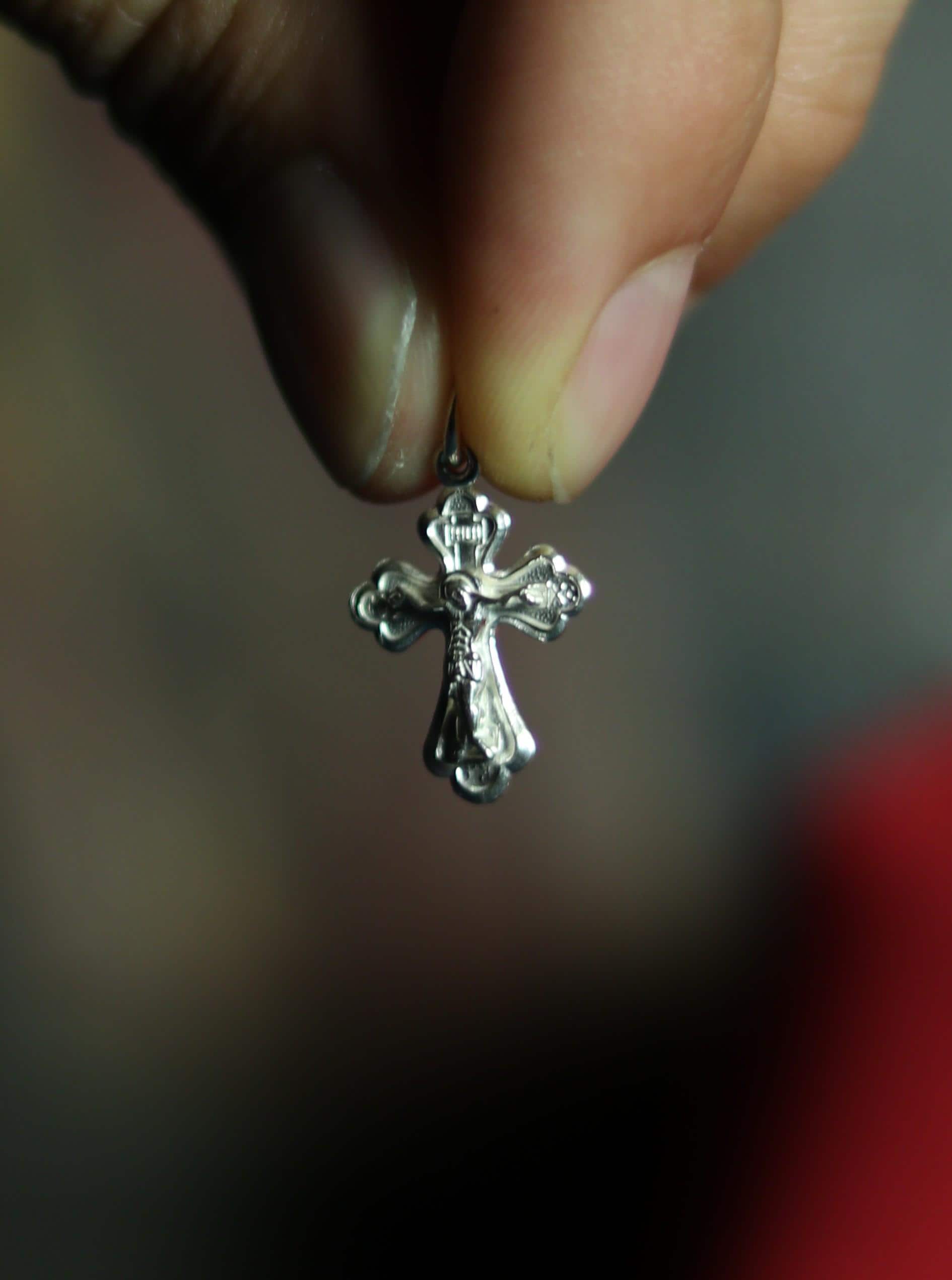 Orthodox Silver Cross Pendant – Sterling Silver 925 – 1.2×1.5 cm – 0.9 g – Eastern Christian Crucifix Charm, Orthodox cross, Crucifixion