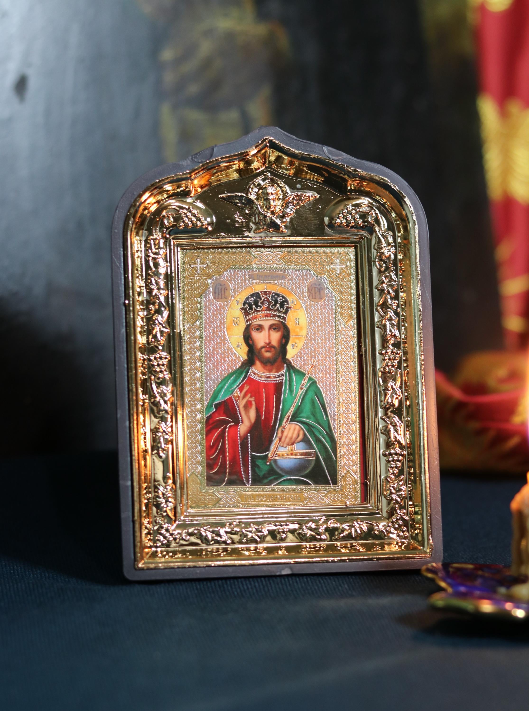 Icon of Jesus Christ, Folding icon, Jesus christ, Mother of god, Orthodox icon, Small icon, Pocket icon, Christian icon, Icon 6x9 cm