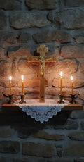 Orthodox Wooden Crucifix, Handcrafted Natural Wood Cross