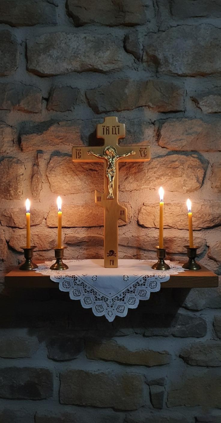 Orthodox Wooden Crucifix, Handcrafted Natural Wood Cross